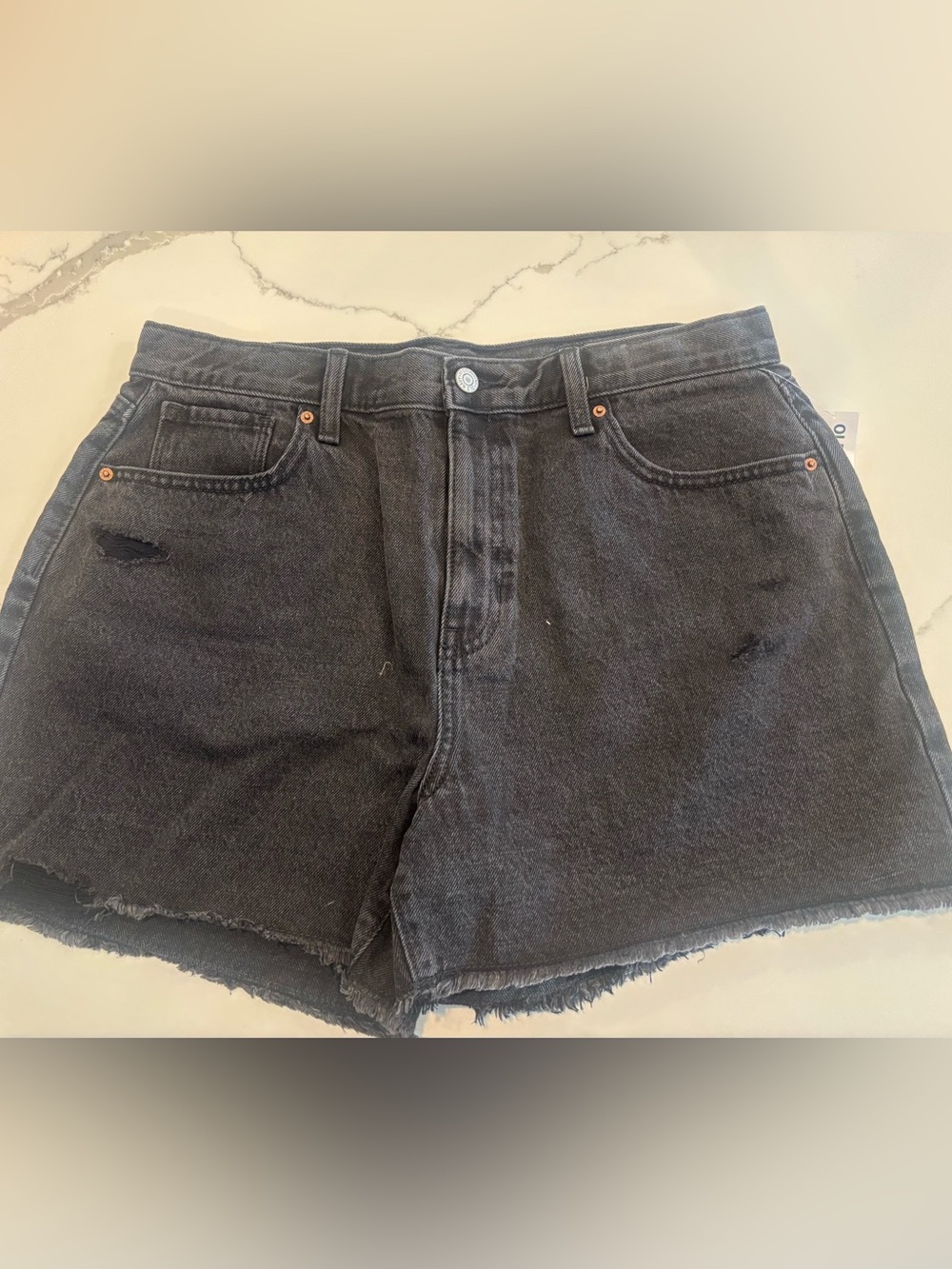 Old Navy Black Distressed Jean Shorts (size 20)
